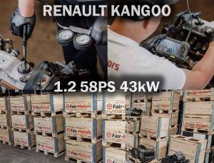 Geprüfter Austauschmotor kaufen für RENAULT KANGOO 1.2 58PS 43kW. Gebraucht oder überholt im online Shop.
